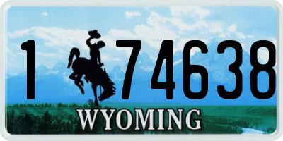 WY license plate 174638