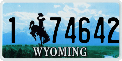 WY license plate 174642