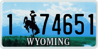 WY license plate 174651