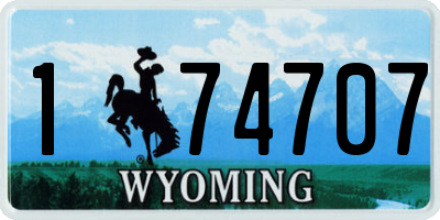 WY license plate 174707