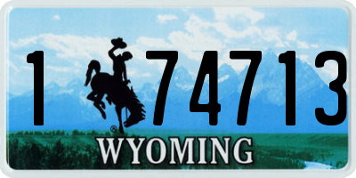 WY license plate 174713