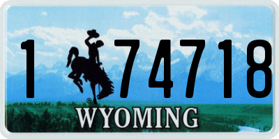 WY license plate 174718