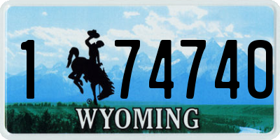 WY license plate 174740