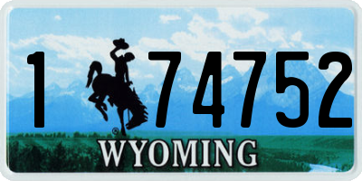 WY license plate 174752