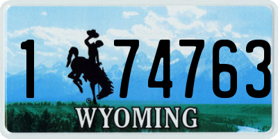 WY license plate 174763