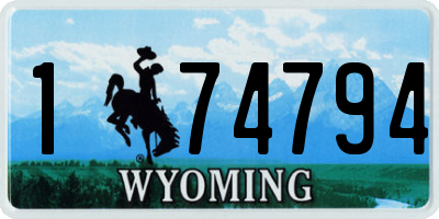 WY license plate 174794