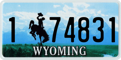 WY license plate 174831