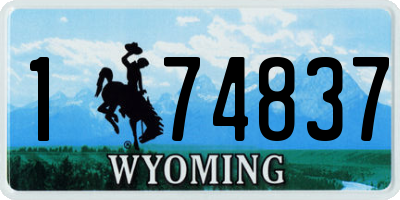 WY license plate 174837