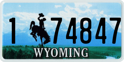 WY license plate 174847
