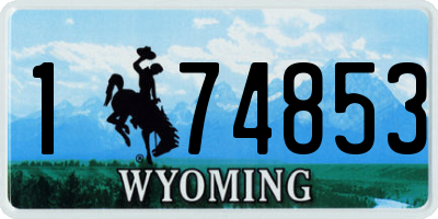 WY license plate 174853