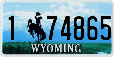 WY license plate 174865