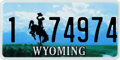 WY license plate 174974