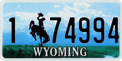 WY license plate 174994