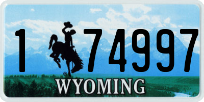WY license plate 174997