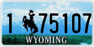 WY license plate 175107