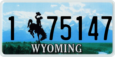 WY license plate 175147