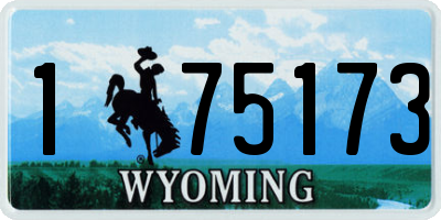 WY license plate 175173