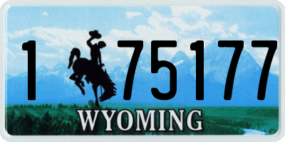 WY license plate 175177