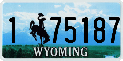 WY license plate 175187