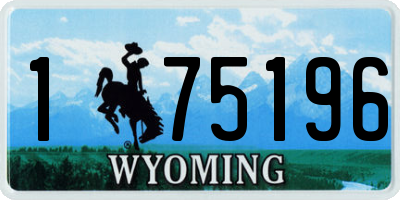 WY license plate 175196