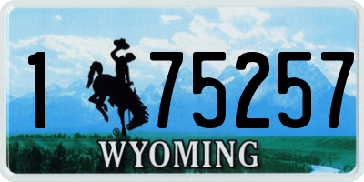 WY license plate 175257