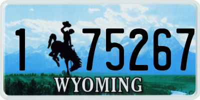WY license plate 175267