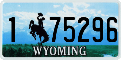 WY license plate 175296