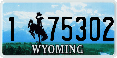 WY license plate 175302