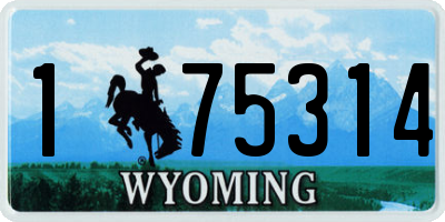 WY license plate 175314