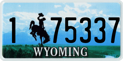 WY license plate 175337