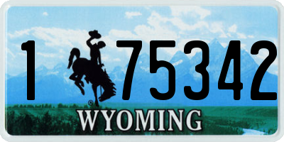 WY license plate 175342