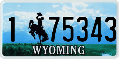 WY license plate 175343