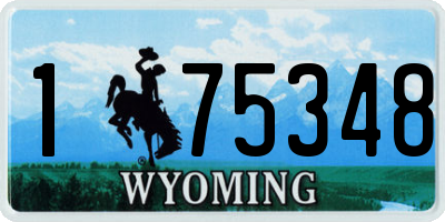 WY license plate 175348