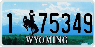 WY license plate 175349