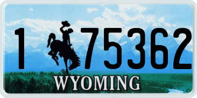 WY license plate 175362