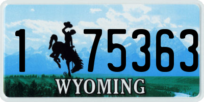 WY license plate 175363