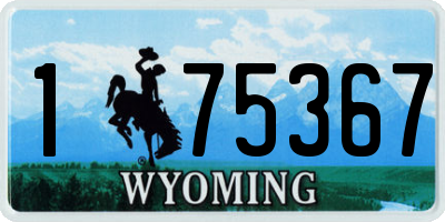 WY license plate 175367