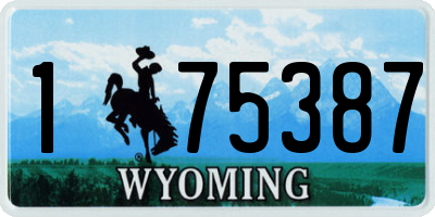 WY license plate 175387