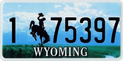 WY license plate 175397