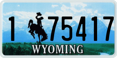 WY license plate 175417
