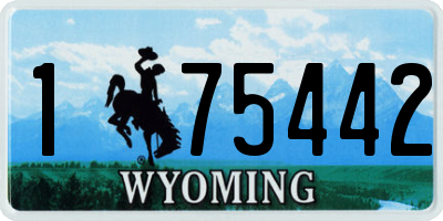 WY license plate 175442