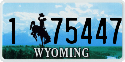 WY license plate 175447