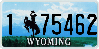 WY license plate 175462