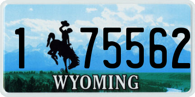 WY license plate 175562
