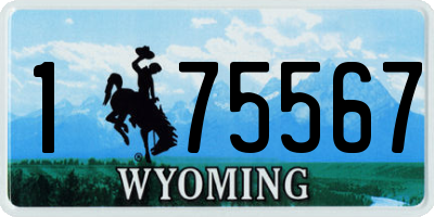 WY license plate 175567