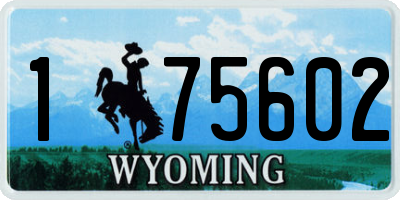 WY license plate 175602