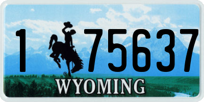 WY license plate 175637