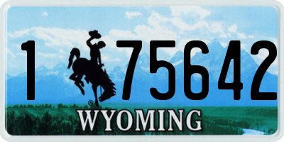 WY license plate 175642