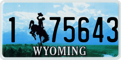 WY license plate 175643