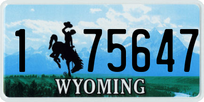 WY license plate 175647